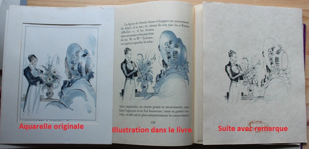 Jean-Adrien MERCIER, Soulié  "Le Lion Amoureux" 1/20 sur Japon + Aquarelle, encre & cuivre 1937-photo-2