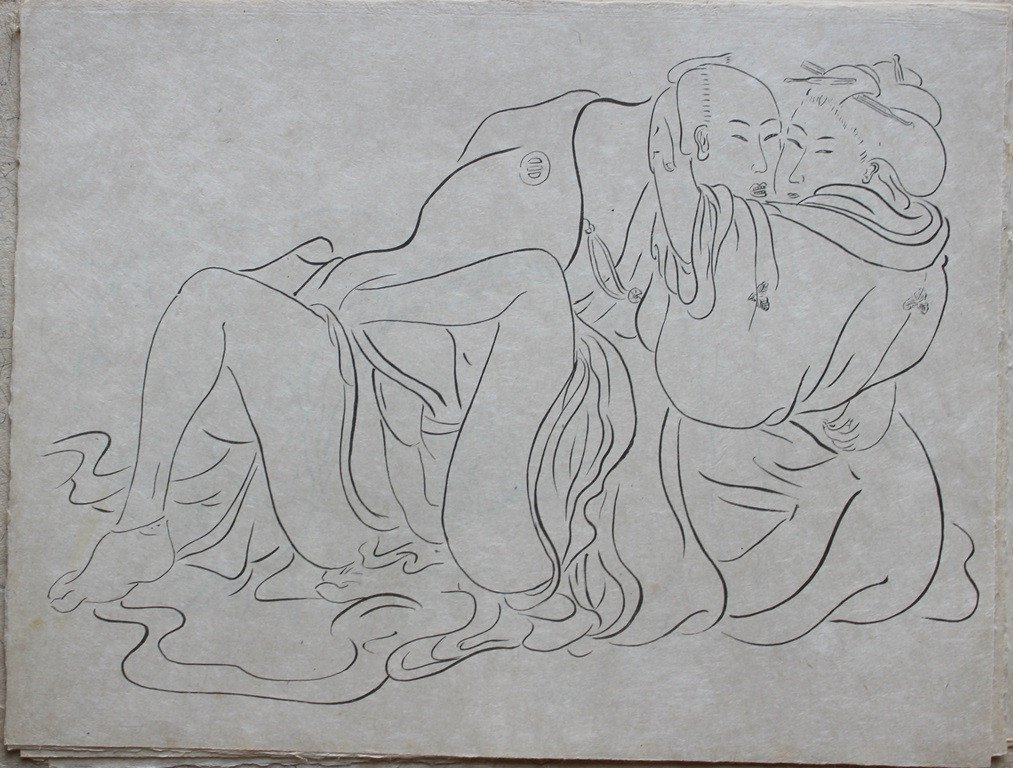 Curiosa Shunga 10 Estampes Très Libres 1/190 Japon Nacre "amis De l'Art Nippon" Introuvable !-photo-1