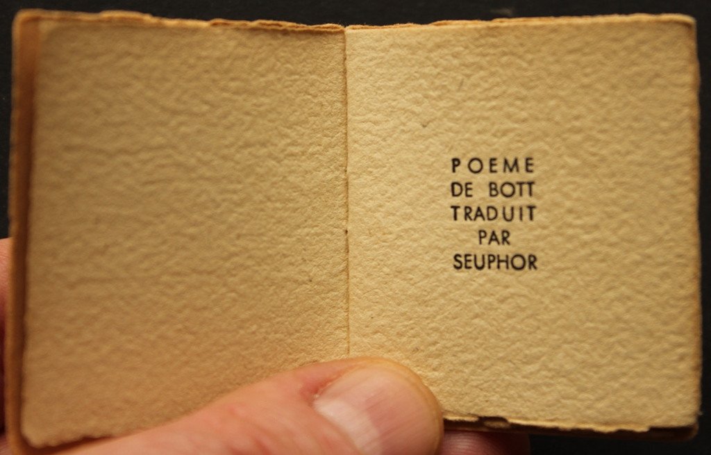 Minuscule Miniature Book éd. PAB William BOTT "Tout dort" traduction de Seuphor Tiré à 25 ex-photo-3