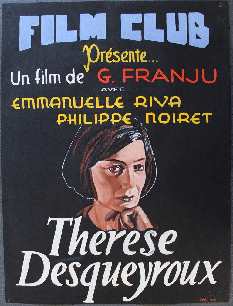 Unique: Thérèse Desqueyroux Original Gouache Poster By André Ruellan Film G. Franju E. Riva