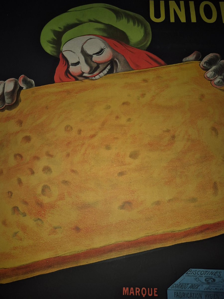 Leonetto Cappiello - "union Biscotines, Overeating Product" Original Canvas Poster-photo-1