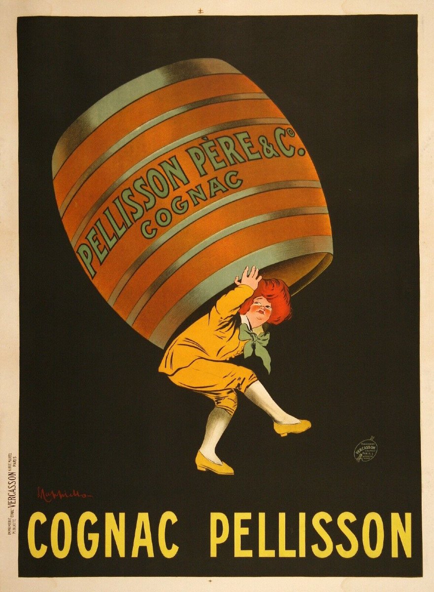 Leonetto Cappiello - "pellisson Père Et C° Cognac" Original Lithographic Poster Ca 1907