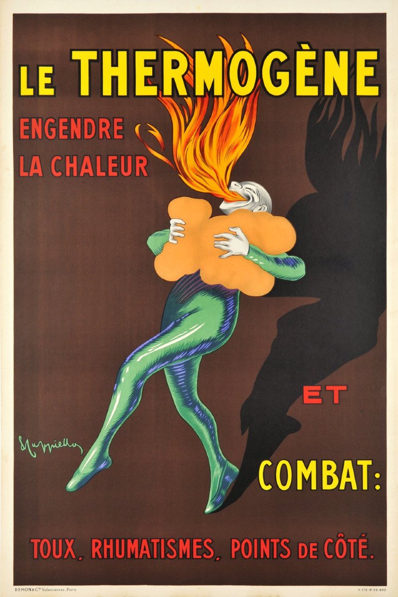 Leonetto Cappiello - "the Thermogene" Original Lithographic Poster 120 X 80 Cm