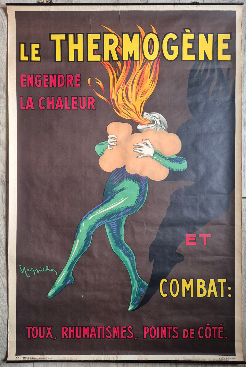 Leonetto Cappiello - "le Thermogène"  Affiche Lithographique Originale 120 X 80 Cm