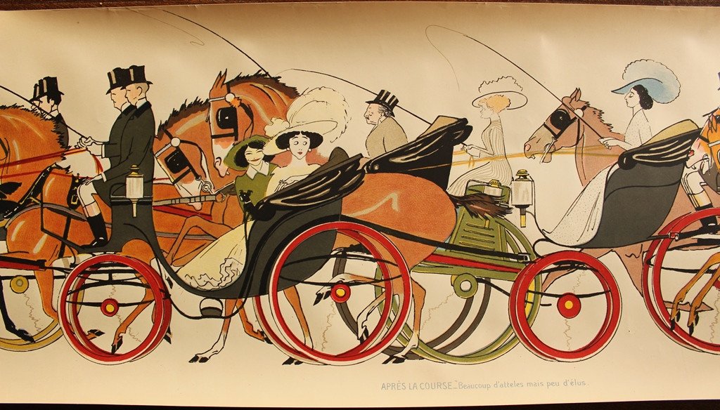 SEM & ROUBILLE "Sem au bois" Rarissime frise lithographique de 9 mètres de long ! 1907-1908-photo-7
