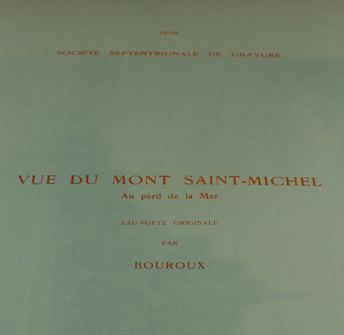 Paul Adrien BOUROUX "Vue du Mont Saint-Michel" Eau-forte originale signée & numérotée 41/300-photo-1
