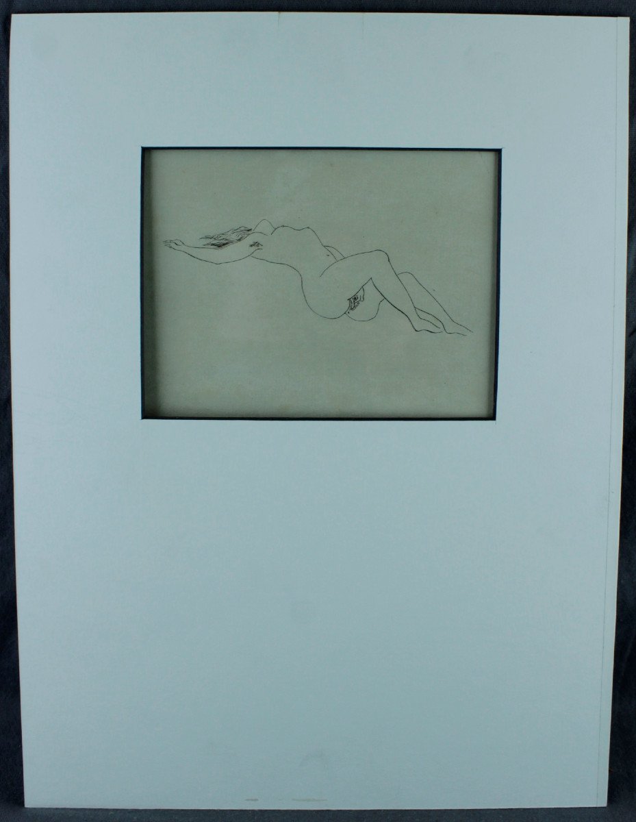 [Léonard Tsuguharu FOUJITA] – Extase.  Rare pointe sèche érotique originale Epreuve d'Essai-photo-2