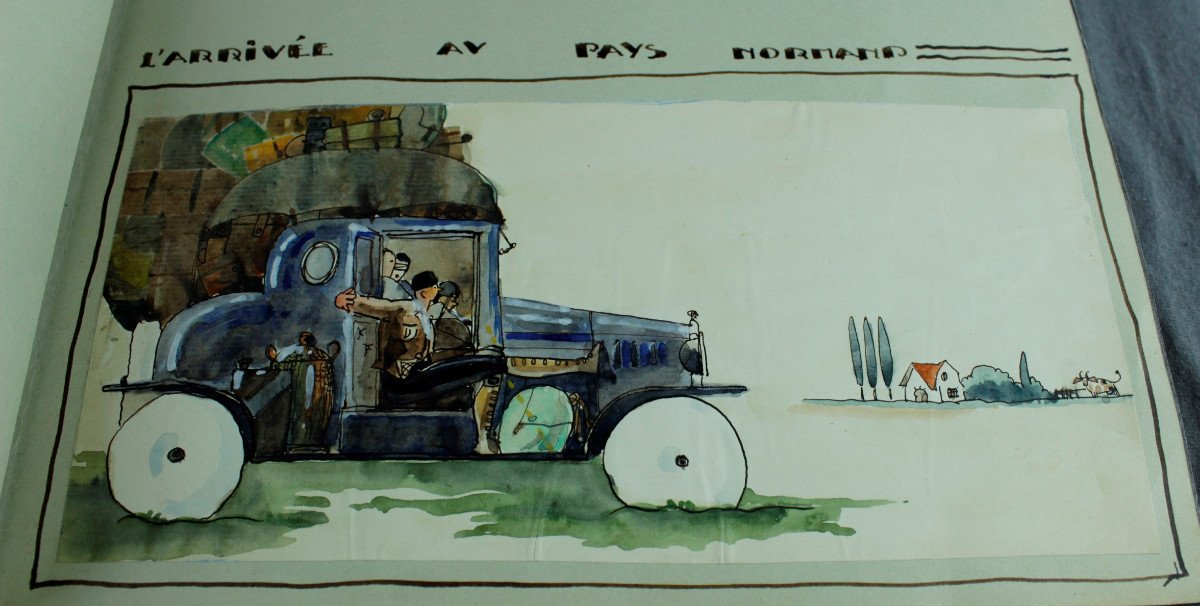 Albert FEUILLASTRE – Carnet de bord. Camping, 1927 - Album de 80 aquarelles originales-photo-4