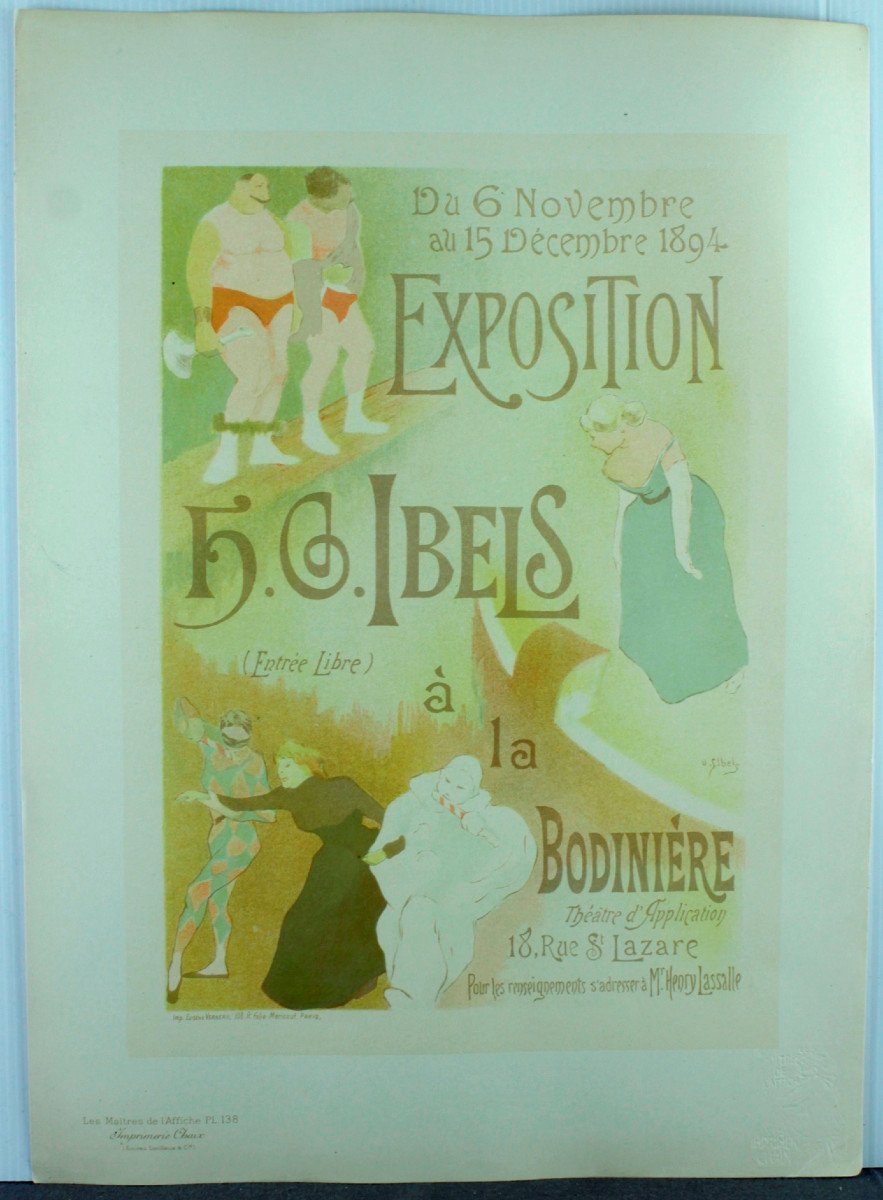 Planche Originale Henri Gabriel IBELS "Exposition 1894" Les Maitres de l'Affiche pl. 138