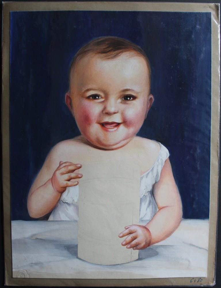 Original Gouache Advertising Project For Powdered Milk Ateliers R. Pichon 1930s