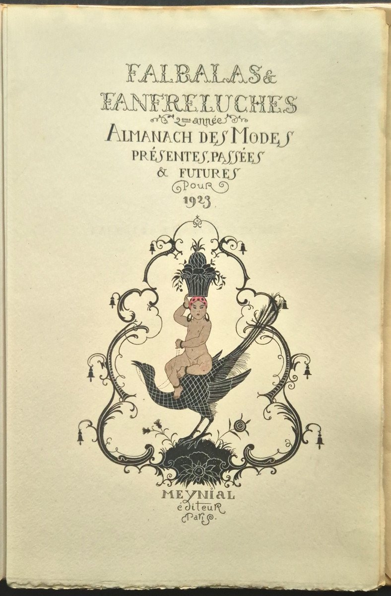 George BARBIER "Falbalas & Fanfreluches" 1923 Rare almanach complet des 12 Pochoirs Art déco-photo-4