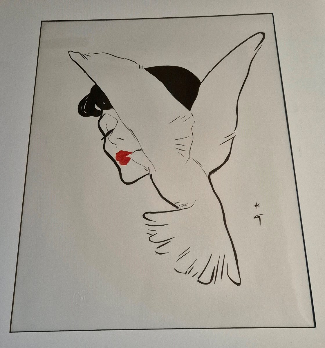 René GRUAU "Le Baiser de la Colombe"  Lithographie originale tirée par Mourlot parfums Dior-photo-4
