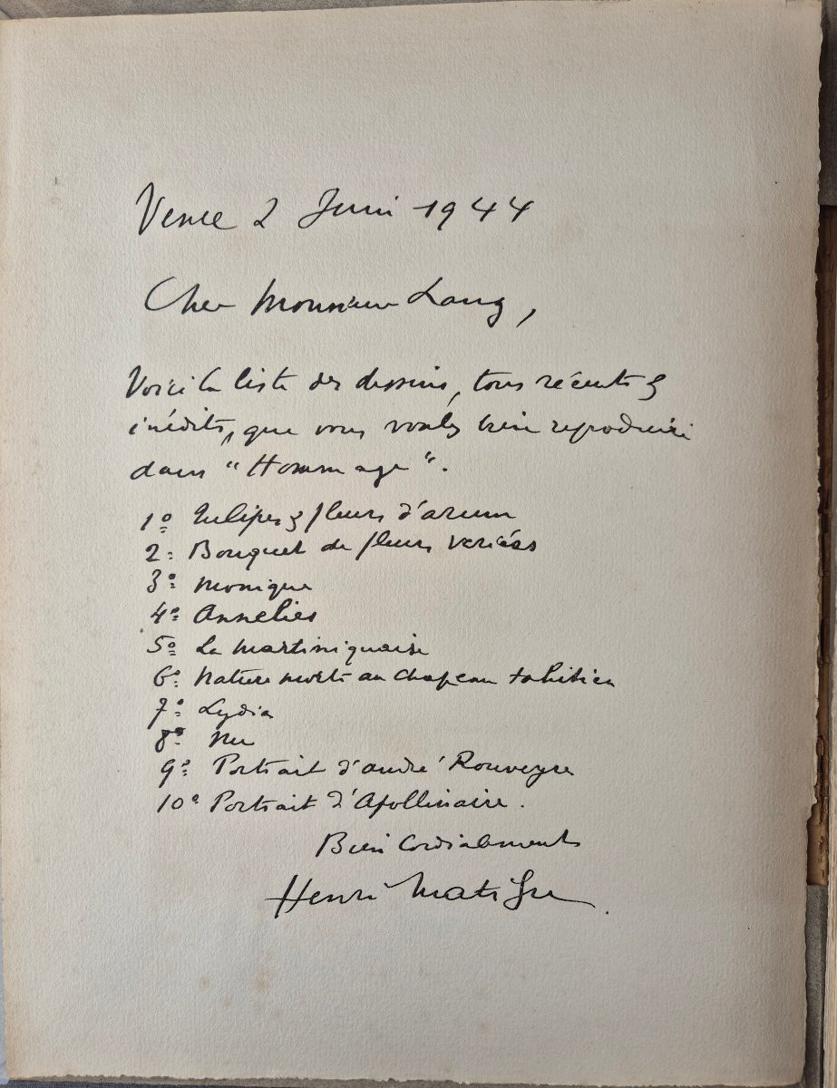 With An Original Photo By Brassaï: Hommage Magazine – Drawings By Matisse No. 2 – June 1944-photo-3