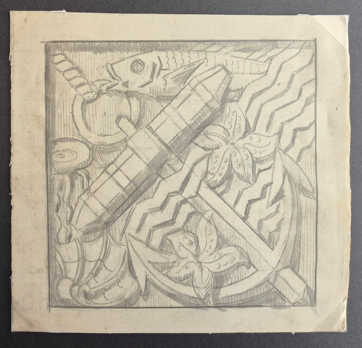 Jules Clamagirand (tourcoing) Set Of 26 Original Art Deco Drawings Sculptures Ornaments-photo-2