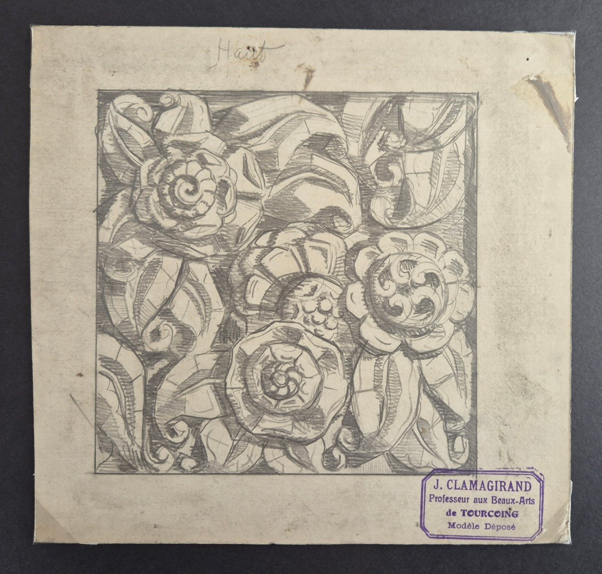 Jules Clamagirand (tourcoing) Set Of 26 Original Art Deco Drawings Sculptures Ornaments-photo-4