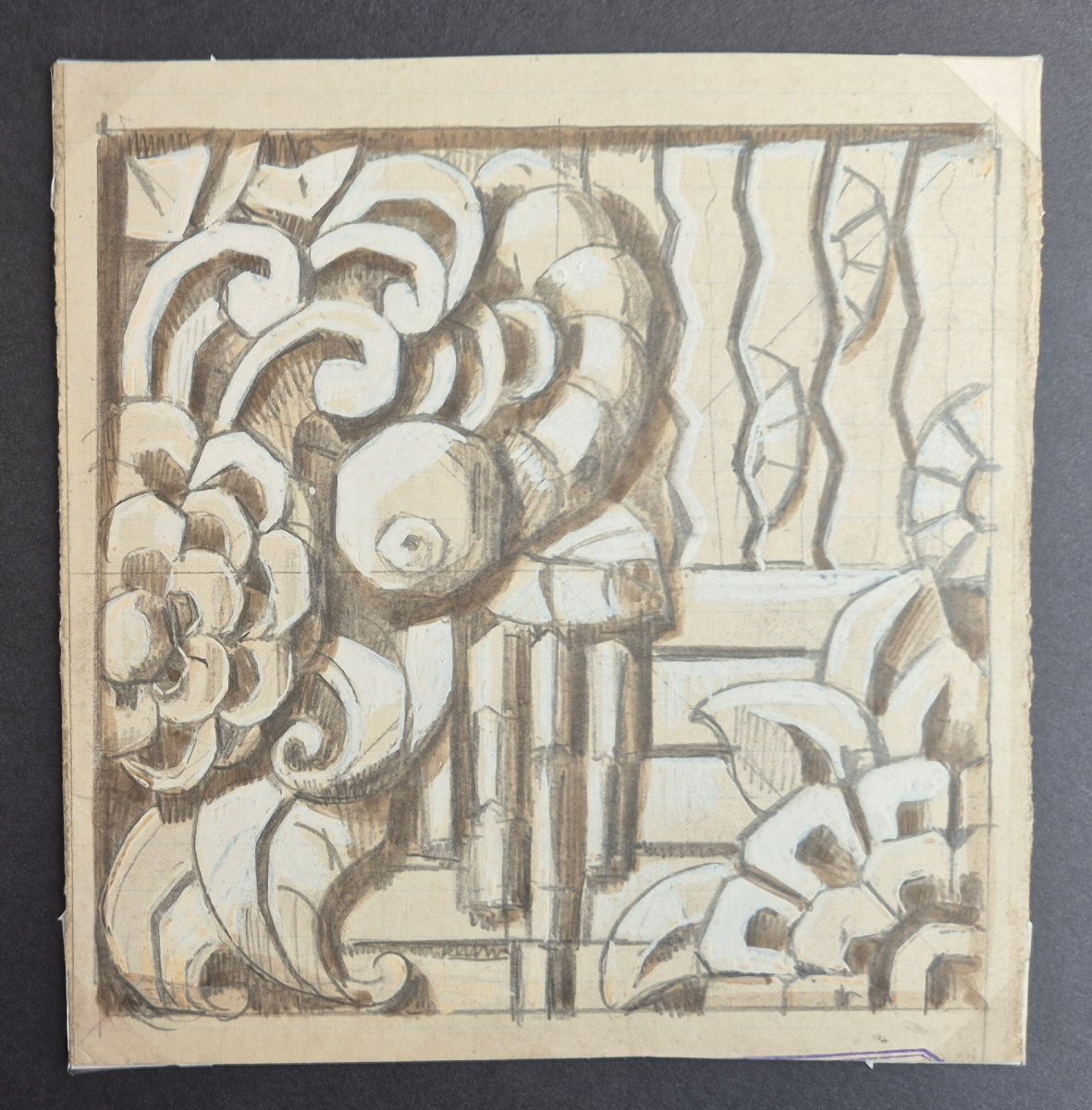 Jules Clamagirand (tourcoing) Set Of 26 Original Art Deco Drawings Sculptures Ornaments-photo-5