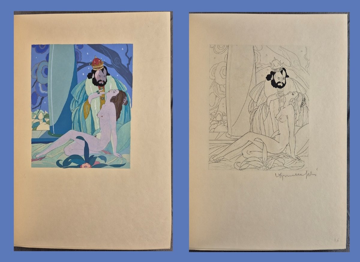 Pierre LOUYS "Roi Pausole" illustrations Umberto BRUNELLESCHI 1/5 sur Japon H.C. + suite signée-photo-2