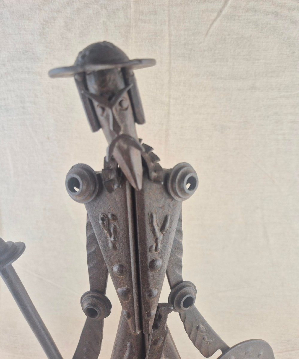 Ivan Ivanoff "don Quichotte" Wrought Iron Sculpture 51 Cm Signed On Base-photo-2