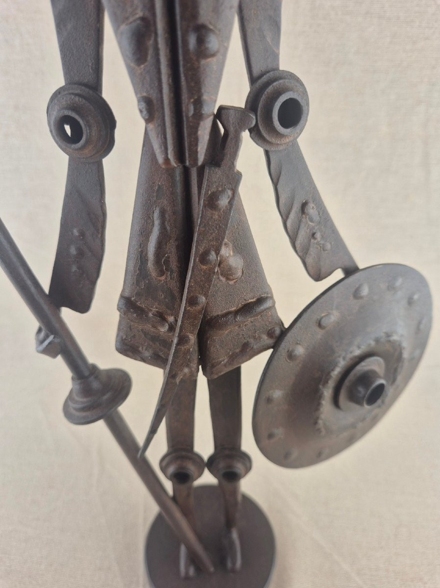 Ivan Ivanoff "don Quichotte" Wrought Iron Sculpture 51 Cm Signed On Base-photo-4