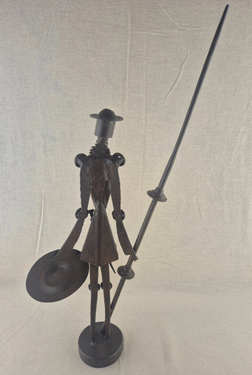 Ivan Ivanoff "don Quichotte" Wrought Iron Sculpture 51 Cm Signed On Base-photo-1