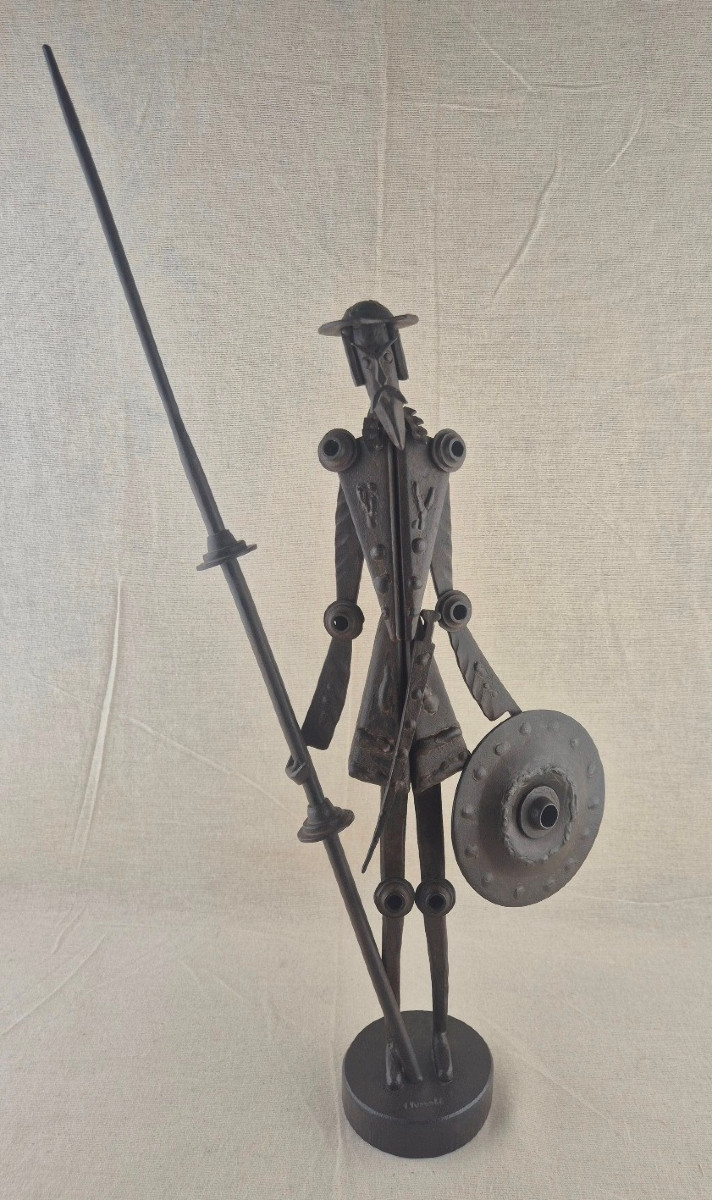 Ivan Ivanoff "don Quichotte" Wrought Iron Sculpture 51 Cm Signed On Base
