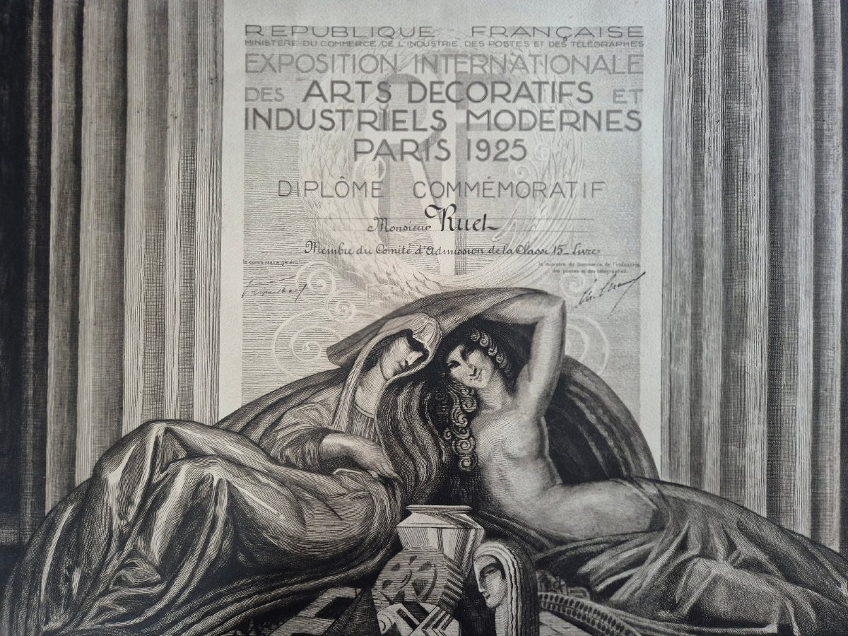 RIGAL - EXPOSITION DES ARTS DÉCORATIFS ET INDUSTRIELS MODERNES DE 1925 - Diplôme commémoratif-photo-2