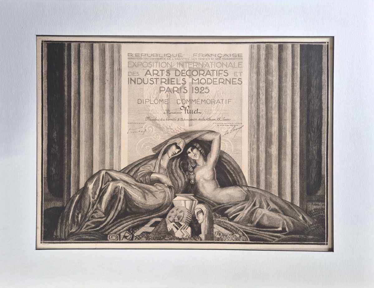 RIGAL - EXPOSITION DES ARTS DÉCORATIFS ET INDUSTRIELS MODERNES DE 1925 - Diplôme commémoratif