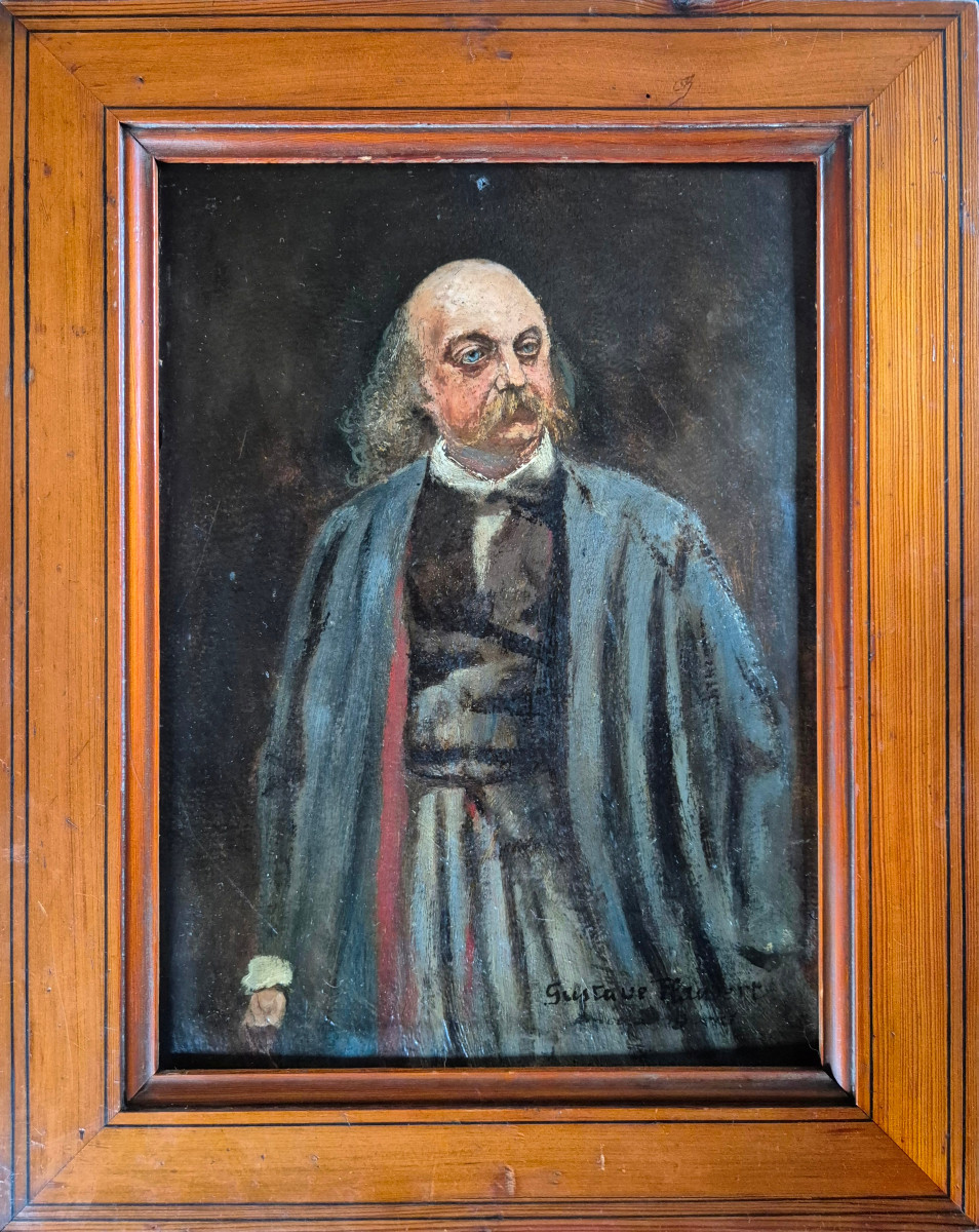 19th Century School, Unidentified Painter - Gustave Flaubert - Unpublished Portrait Of The Writer 31x22.5