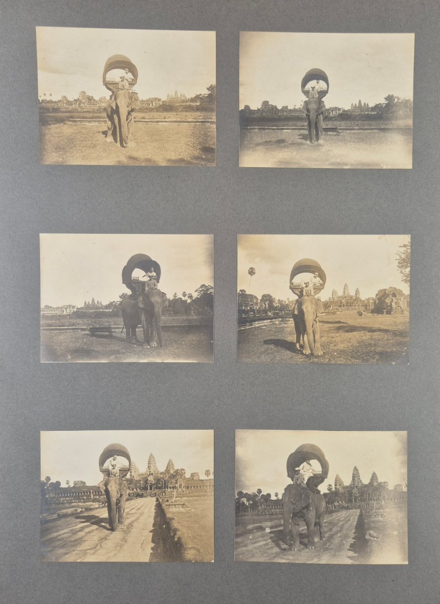 Ensemble de 92 photos originales d'un Voyage au Temple d'ANGKOR VAT Cambodge ca 1910-photo-2
