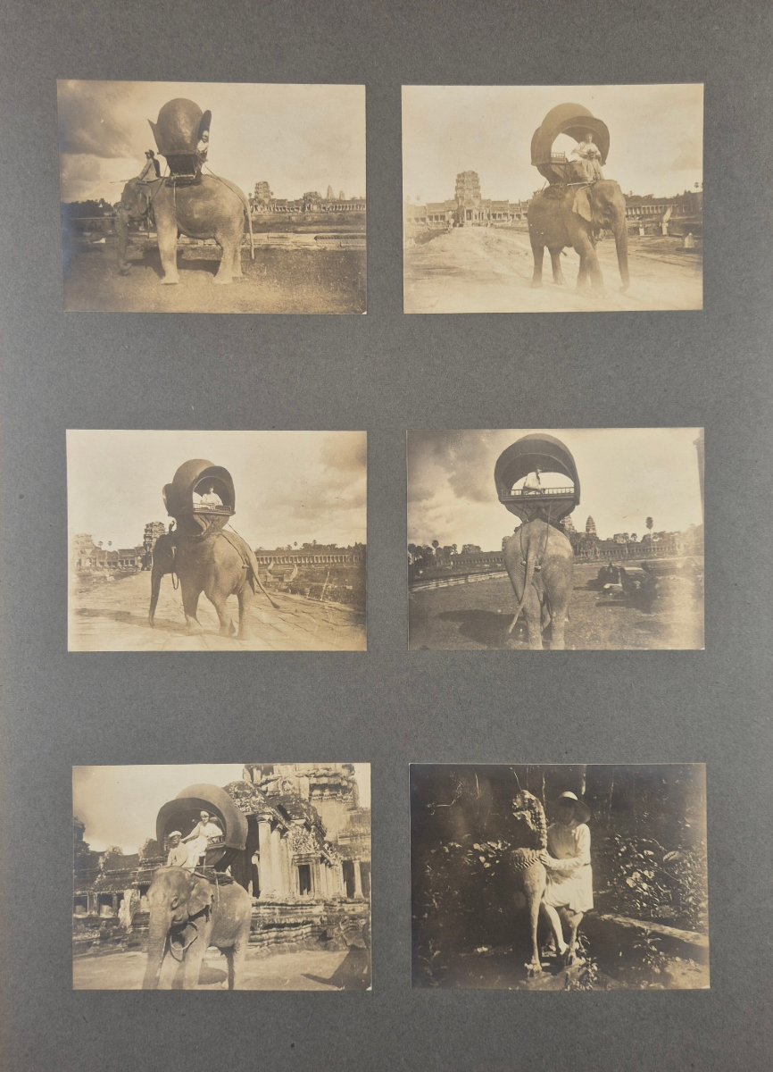 Ensemble de 92 photos originales d'un Voyage au Temple d'ANGKOR VAT Cambodge ca 1910-photo-3