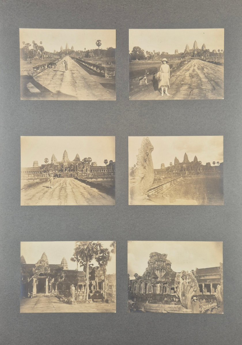 Ensemble de 92 photos originales d'un Voyage au Temple d'ANGKOR VAT Cambodge ca 1910-photo-2