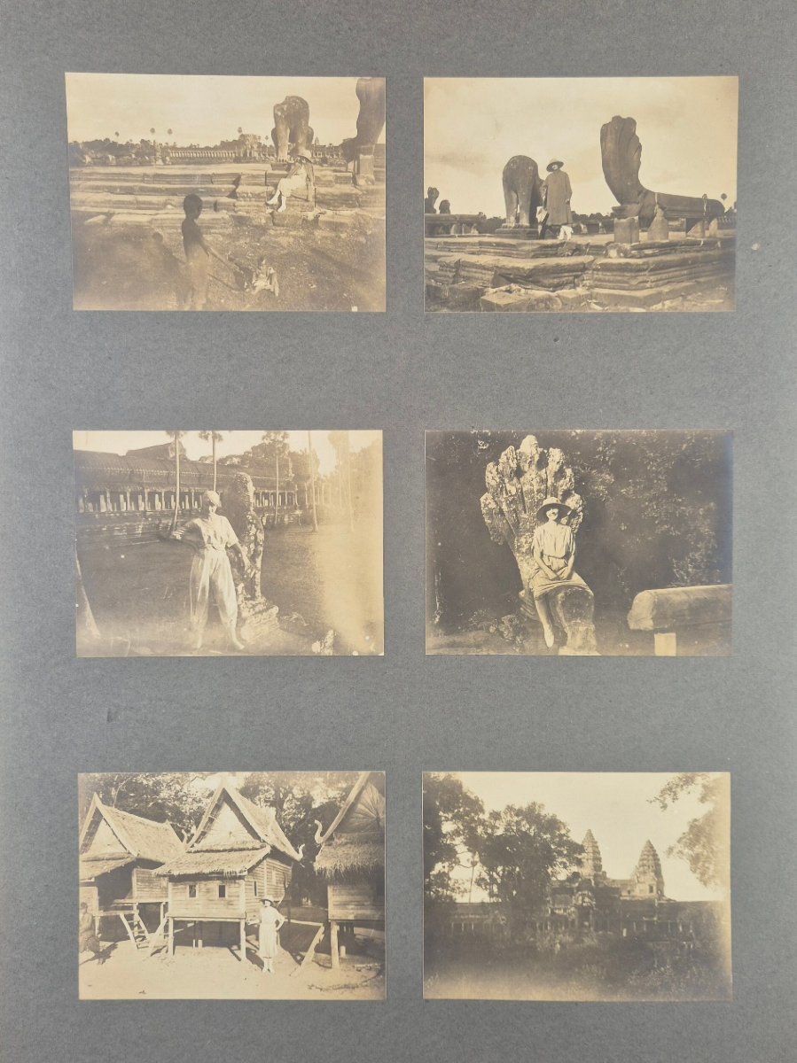 Ensemble de 92 photos originales d'un Voyage au Temple d'ANGKOR VAT Cambodge ca 1910-photo-4