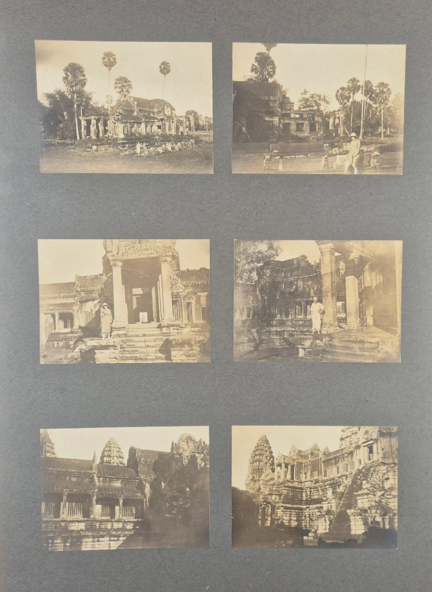 Ensemble de 92 photos originales d'un Voyage au Temple d'ANGKOR VAT Cambodge ca 1910-photo-6