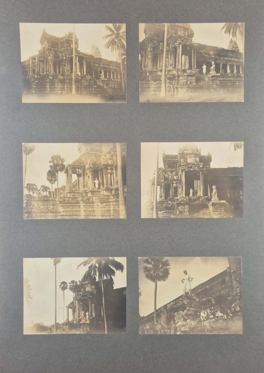 Ensemble de 92 photos originales d'un Voyage au Temple d'ANGKOR VAT Cambodge ca 1910-photo-8