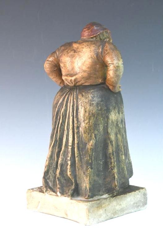 Adrien Barrere (1874–1931) – “marianne Or The Beggar Woman”  Patinated Plaster, Ca. 1910 Caricature -photo-3