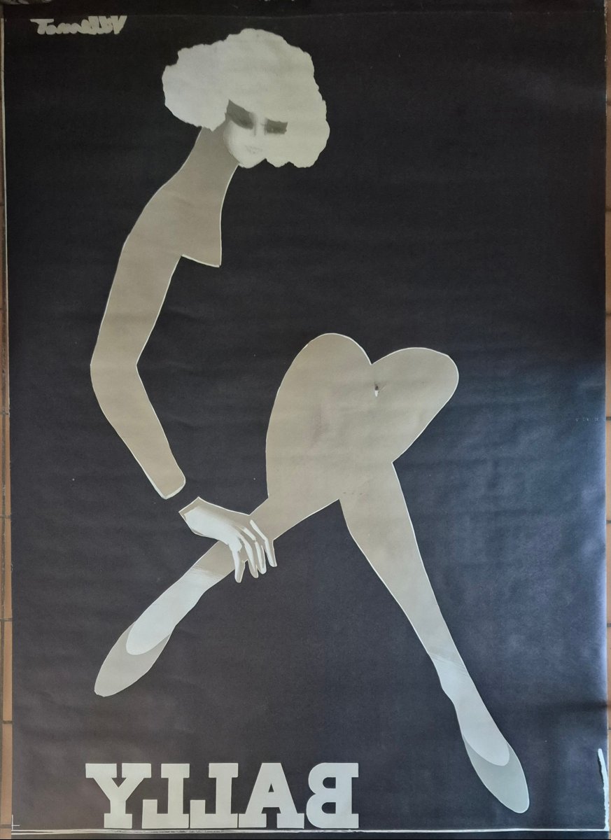 Bernard VILLEMOT "BALLY" Affiche originale 174x117 cm 1982 imprimerie I.P.A.-photo-5