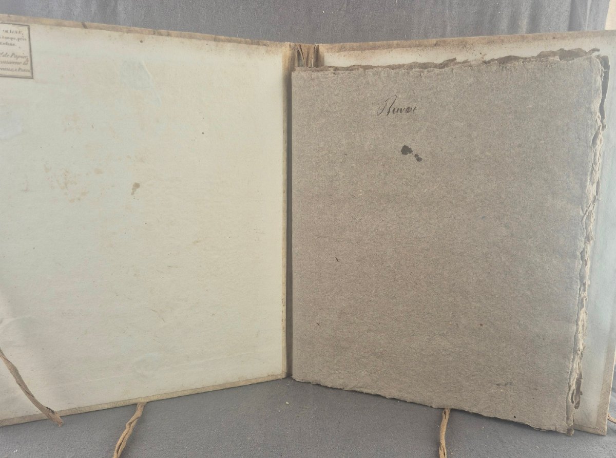 LE TESTU, Marchand de papier - Registre vierge pour Herbier 18e s. avec couvertures 16e ou 17e-photo-2