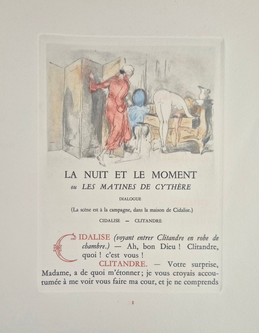 CREBILLON "La Nuit et le Moment" Ill. Louis ICART 1/100 sur Rives suite et Aquarelle originale-photo-2