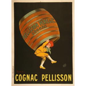 Leonetto Cappiello - "pellisson Père Et C° Cognac" Affiche Lithographique Originale Ca 1907