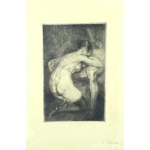 Curiosa : Rare Erotic Suite Of 6 Free Etchings To Illustrate Women By Paul Verlaine