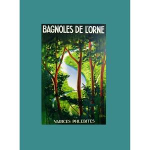 Paul COLIN "Bagnoles-de-l'Orne" Affiche lithographique originale de 1937 Imp. Chaix