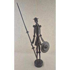 Ivan IVANOFF "DON QUICHOTTE" Sculpture en fer forgé 51 cm signée sur le socle