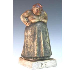 Adrien BARRERE (1874-1931) – « Marianne ou la Gueuse » Plâtre patiné c. 1910 Caricature