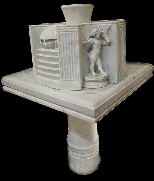 Interior Fountain In Carrara Marble-photo-2