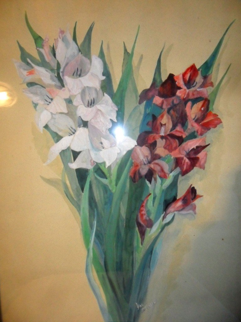 Watercolor Bouquet Of Gladiolus 1916-photo-2