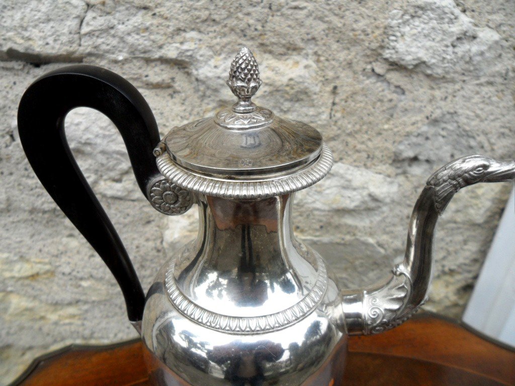 Monogrammed Jug In Silver From The Restoration Period-photo-3