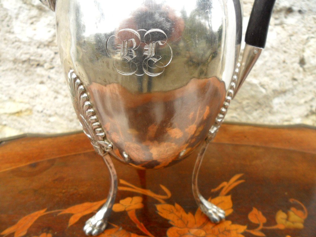 Monogrammed Jug In Silver From The Restoration Period-photo-4