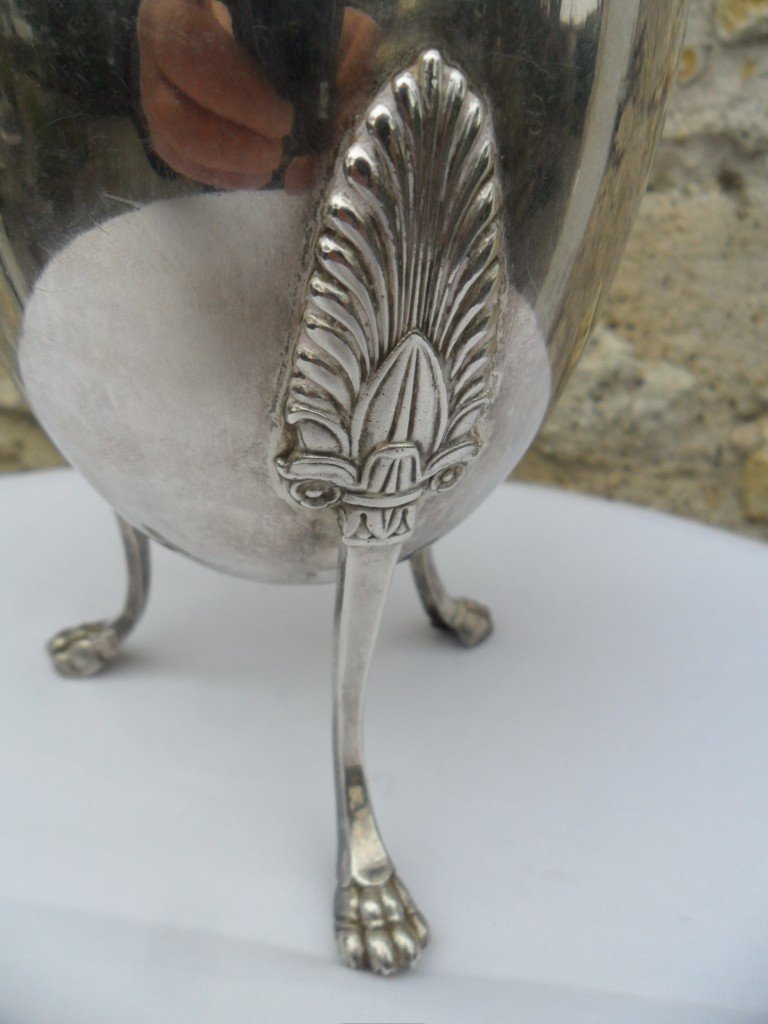 Monogrammed Jug In Silver From The Restoration Period-photo-2