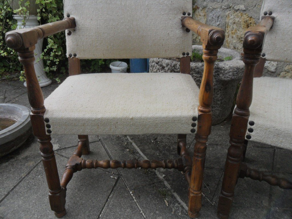 Paire De Fauteuils Louis XIII 17ème-photo-2