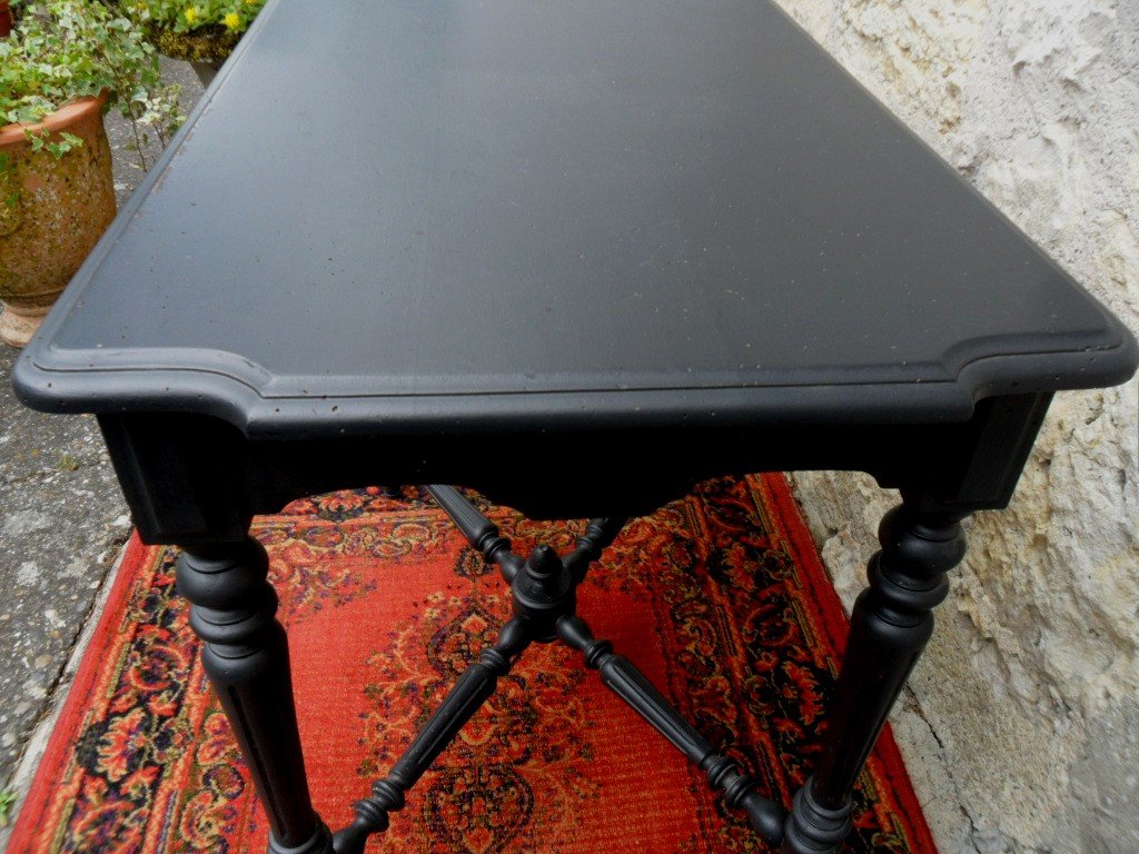 Napoleon III Table In Blackened Wood-photo-1